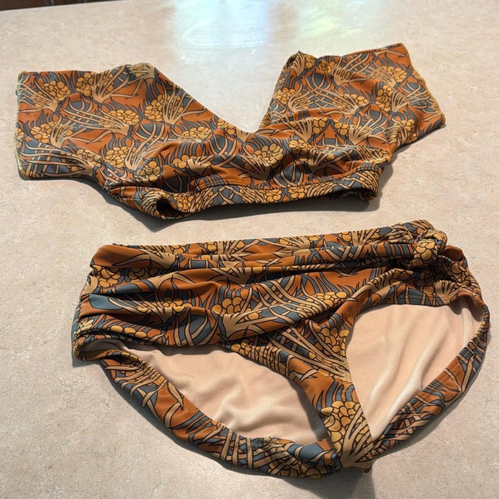 Albion Fit Swimsuit Top only in Golden Hour Pattern